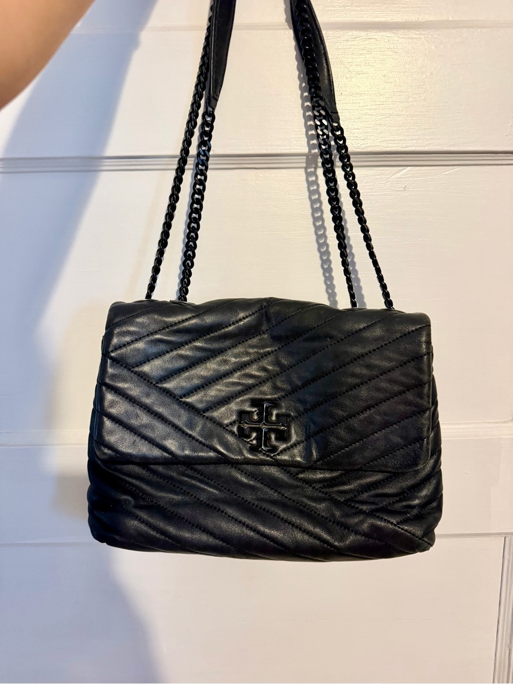 Tory Burch Black Quilted Leather Chain Shoulder Bag